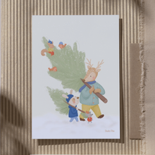Afbeelding in Gallery-weergave laden, Kaart - Bosdieren in Winter Wonderland (A6 formaat)