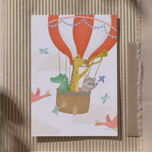 Kaart - Luchtballon met dieren (A6 formaat)