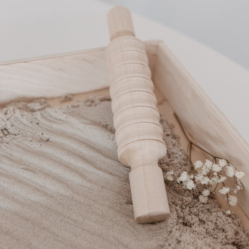Houten Patroon Roller - Lijnen - Kinetisch zand en klei - Sensorisch spelen
