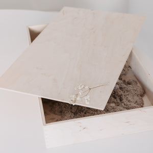 Houten speelbak groot (50x30x7 cm) - MET deksel