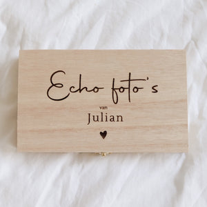 Gepersonaliseerd - Echo foto bewaardoosje met naam en hartje